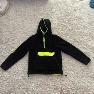 black fluffy edgy oversized pacsun jacket size small